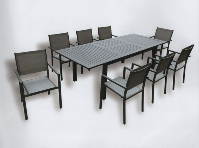 Aluminum extension table set