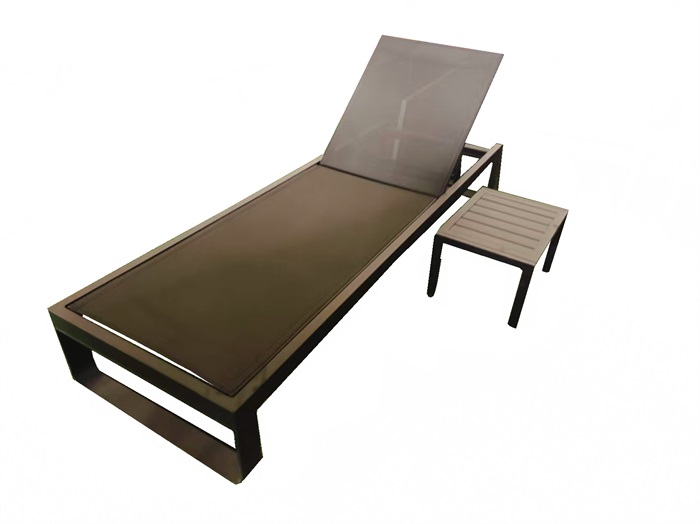 Sun lounger with tea table
