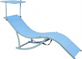 Folding sunlounger chair with sunshade