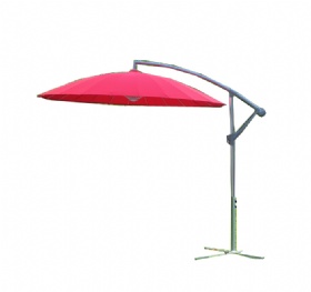 Hanging umbrella with fiberglass ribs