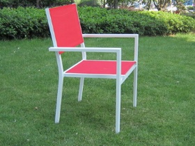 Aluminum stackable chair with arms