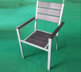 Aluminum stackable polywood chairs