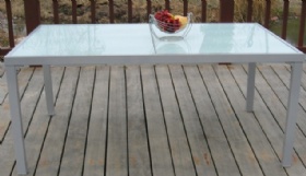 150cm aluminum glass table