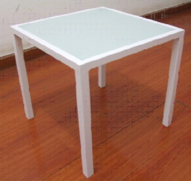 Aluminum square glass table