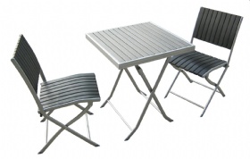 3pcs steel foldable polywood table set