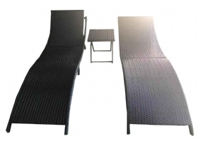 Rattn sun lounger set of 3